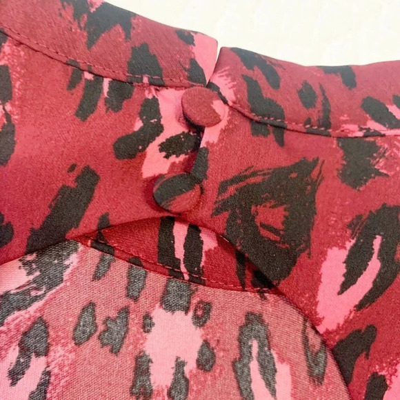 & Other Stories Size 4 Red and Black Leopard Print Open Back Flare Dress NEW! - Picture 6 of 7